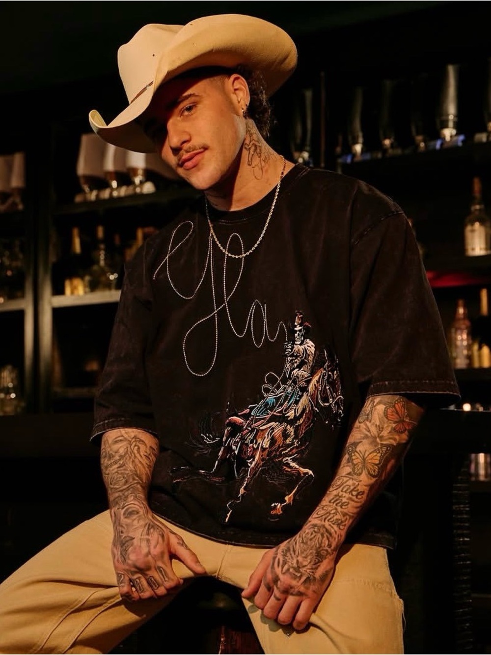 YoungLA 4127 - Cowboy Embroidered Tee